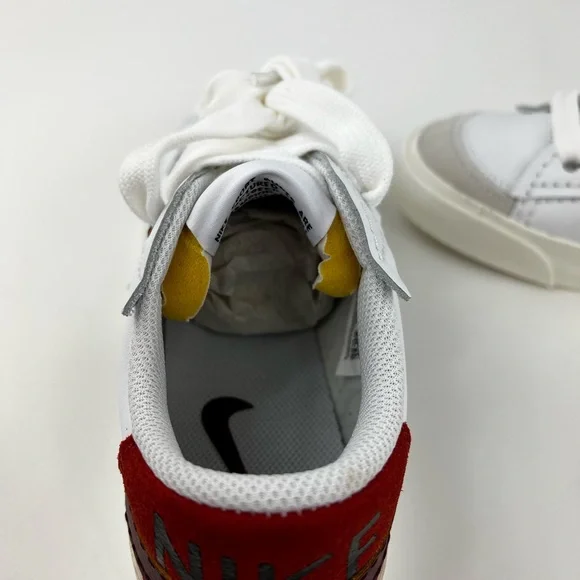 Nike Blazer Low 77 Jumbo Swoosh Women's Sneakers Shoes White Red DQ1470-104 - Picture 10 of 10
